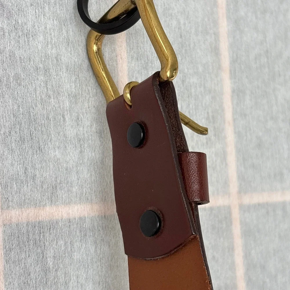 Carhartt Men's Dark Brown Leather Belt Brass Buckle Leather Argentina Sz 36